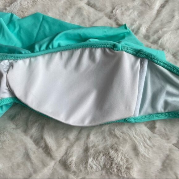 Victoria's Secret | Aqua Strapless Flounce Bikini Top | Size Medium - Picture 7 of 11